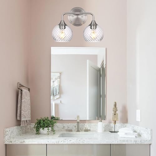 Image of Lycuky Clear Hammered Glass Globe Shade -1.65 inch Fitter Opening - Replacement Lamp Shade for Pendant Lights, Chandeliers, Wall Sconces, Vanity & Ceiling Fixtures (2 Pack)