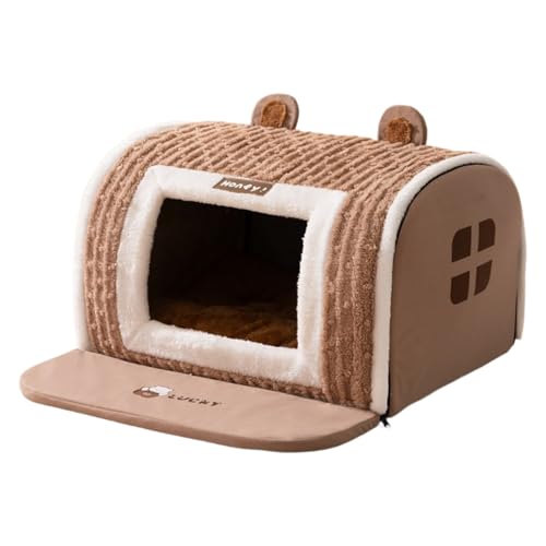 simerlook ペットベッド 冬用 ペットハウス 室内 ドーム型 2way 犬猫用 折りたたみ可 犬/猫ハウス オールシーズン 可愛い 滑り止め ふわふわ クッション付き ぐっすり眠れる 猫犬用 快適 保温 寒さ対策 寝床 冷暖房 ペット用品 (XL,