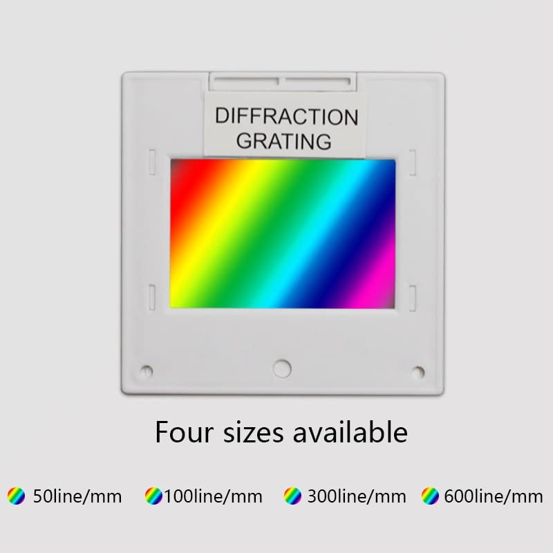 Reticolo di diffrazione Reticolo Ottico Dimostrazione didattica Reticolo di Trasmissione Spettrofotometro olografico 50x50mm (Color : 600 Lines 1mm, Diameter : 50x50mm)