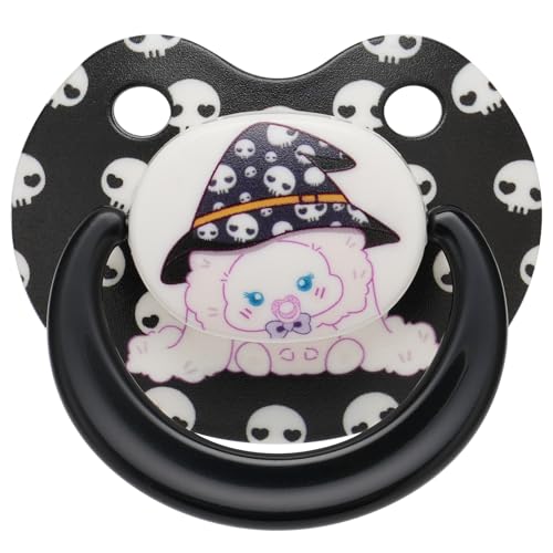 Cute Halloween Pacifier for Adult Anxiety: Large Size Binky Silicone Nipple for Sleep - Bigshield Paci for Reduces Snoring Black