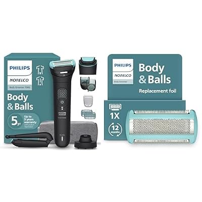 Philips Norelco Body Groomer Series 7000، BG7490/50 مع رأس رقائق الحلاقة البديل Philips Norelco Body Groomer، BG2010/40 - العناية الكاملة بالجسم، مقاومة للماء