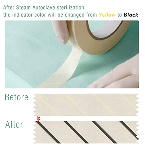 Lvchen Autoclave Indicator Tape Dental Sterilization Steam Indicator Tape For Sterilization Lead Free 1 Roll (60 Yard X 3/4") #TOP3