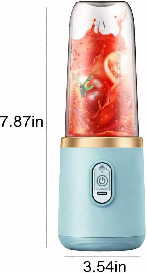 Image of Portable Blender Electric Juicer USB Rechargeable Fruit Mixers Mini Personal Smoothie Maker 6 Blades 3 Gears Ideal for smoothies,Stand,for Home Storage Living Room,Entryway