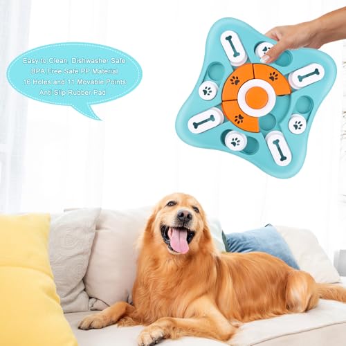 AWAMRWA Intelligenzspielzeug, Hunde Beschäftigung Feeder Dispenser, Interaktives Welpenspielzeug mit Quietschen für Kleine, Mittlere, Große Hunde, Welpen und Katzen