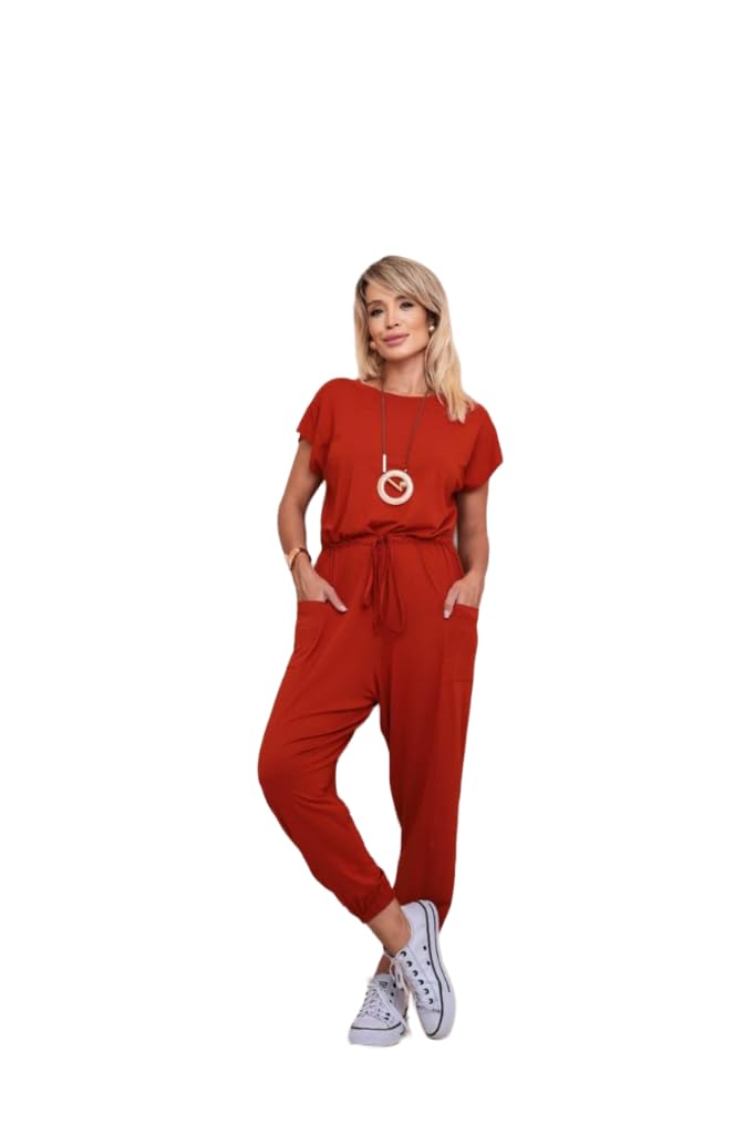 Macacão Feminino Longo Social Manga Curta e Punho