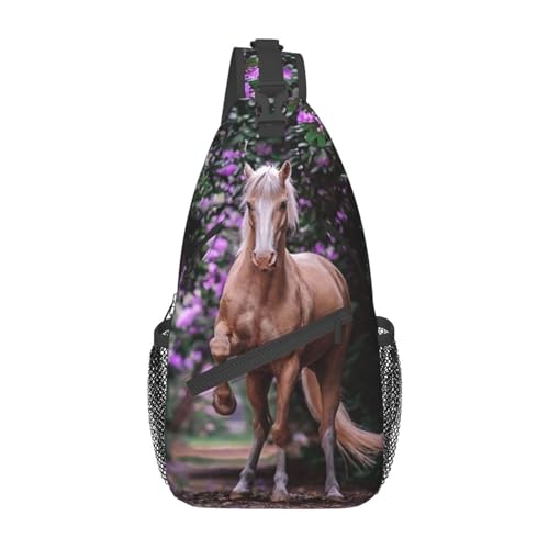 Horse Sling Bag Animal Crossbody Chest Daypack Casual Backpack Horse Shoulder Bag Horse Hiking Bag Cute Bag