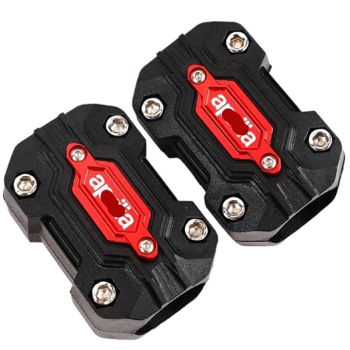 Bloc de protection Aprilia Tuareg 660 en alu CNC pour pare-carter moto rouge