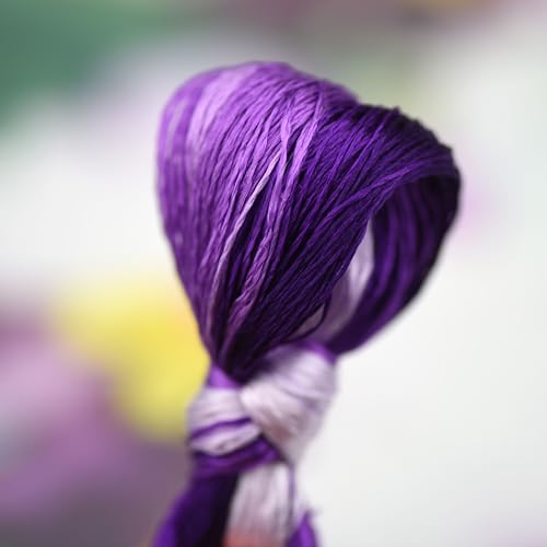 MINGGUXIUYI 6 Farben reine Maulbeerseide à 22 m, edles Seidengarn für feine Handarbeiten und Kunststickerei (20)