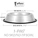 Jeffers No Skid No Tip Stainless Steel Pet Bowls for Dogs & Cats - Non-Slip Food & Water Feeder Dish with Black Rubber Base, Durable Easy to Clean Feeding Bowl for Indoor & Outdoor Use - 1 Pint