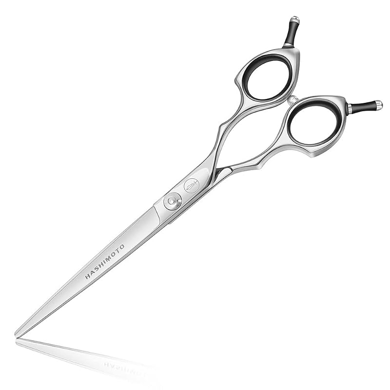Tesoura reta para tosa de cães e gatos HASHIMOTO em aço inoxidável 440C, 17,78 cm