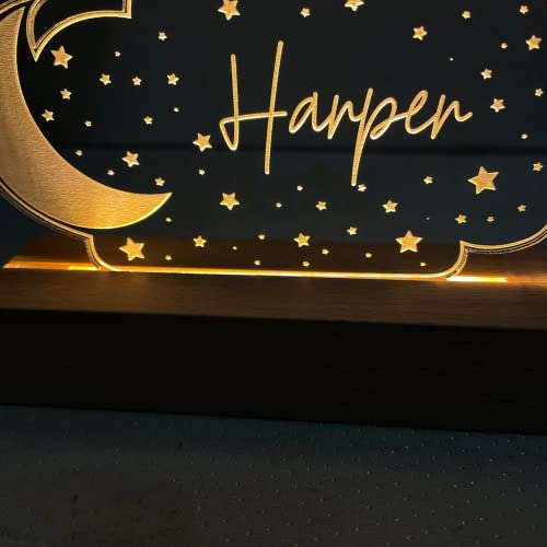 Lámpara de noche personalizada con luna y estrellas miniatura 3