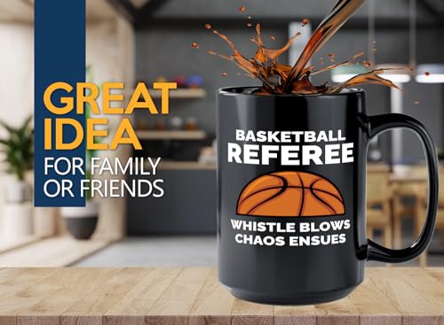 Taza de Cerámica para Entrenador de Baloncesto 15oz Negro miniatura 2