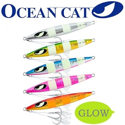 OCEAN CAT Slow Fall Fishing Luers Mental Lead Jigging Sea Baits Flat Hooks 5 Colors 5 Weights
