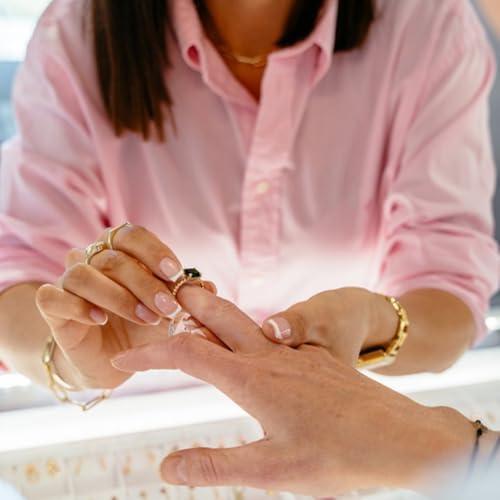 Présentoir de bagues pour comptoir beige 6 pièces support bague velours