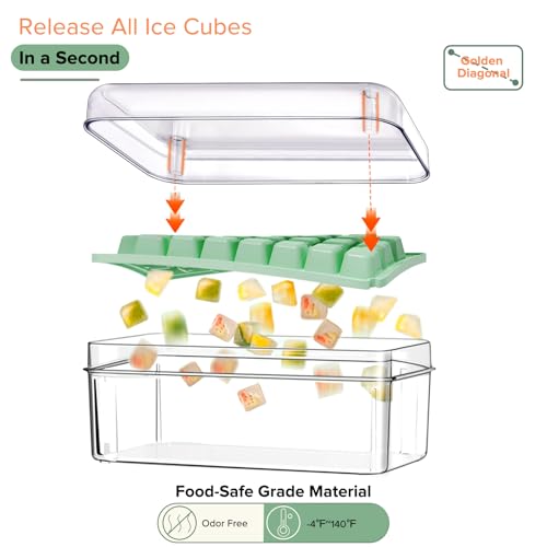 60-Piece Mini Ice Cube Tray Set with Lid and Scoop - Spill-Resistant Molds for Whiskey, Cocktails, Tea, and Coffee