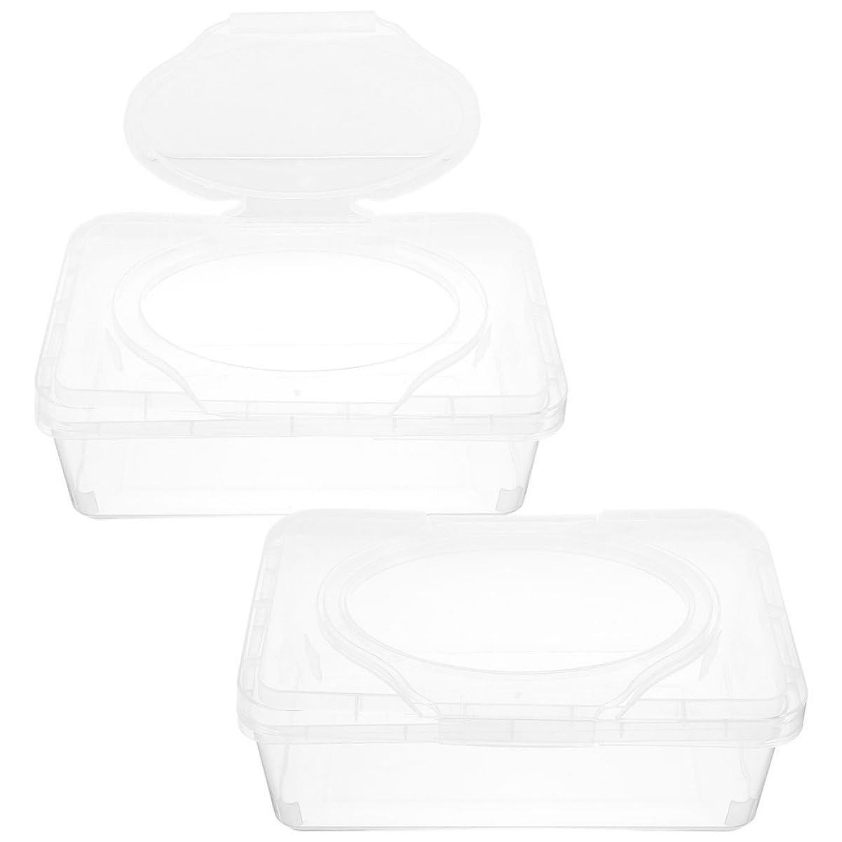 PRETYZOOM 3 Ensembles Boite À Essuyer Étui À Lingettes Étui À Mouchoirs De Voyage Porte-Papier Hygiénique Distributeur De Lingettes Lestées Conteneur De Mouchoirs PP Transparent 2 Pièces * 3