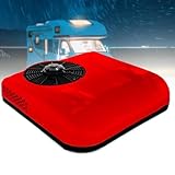 MhWrughts Aire Acondicionado para RV de 12V/24V CC, Aire Acondicionado eléctrico para estacionamiento, Autocaravana con refrigeración, para Coche, camión, Camper, Excavadora,Red-12V