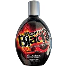 Millennium Dark Tanning Lotion for Tanning Beds or Outdoors - Tanning Bed Lotion with Bronzer & Silicone for Tattoo Protection - Women & Mens Tanning Lotion - Insanely Black 60x, Mega Tingle, 13.5oz