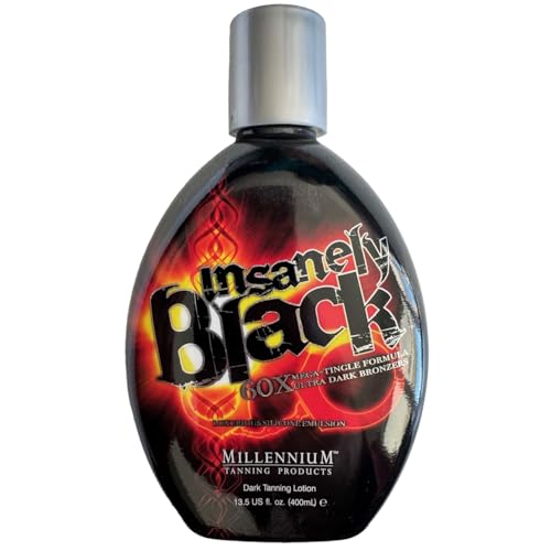 Millennium Tanning Insanely Black 60x, Mega Tingle Dark Tanning Lotion, 13.5 Ounces