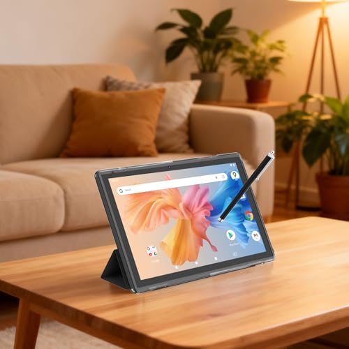 Image of 10 Inch Tablet With Case Stylus, Android 15 Tablets 8GB RAM 32GB ROM Support 1TB Expand, 10.1 IN Tableta Includes Tablet Protective Cover Dual Camera 5G WiFi-6, 6000mAh Battery 10 inch Android Tablet.