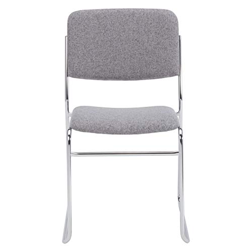 NPS 8652-CN Fabric-upholstered Sled Base Signature Stack Chair, 300-lb Weight Capacity, 19" Length x 21" Width x 33" Height, Grey (Carton of 4)