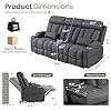 PALLOME Zero Wall Hugger Power Recliner Sofa, Reclining Sofa Couch with Adjustable Headrest, 3 Seater Electric Recliner Couch with Drop-Down Table for Living Room (Grey)