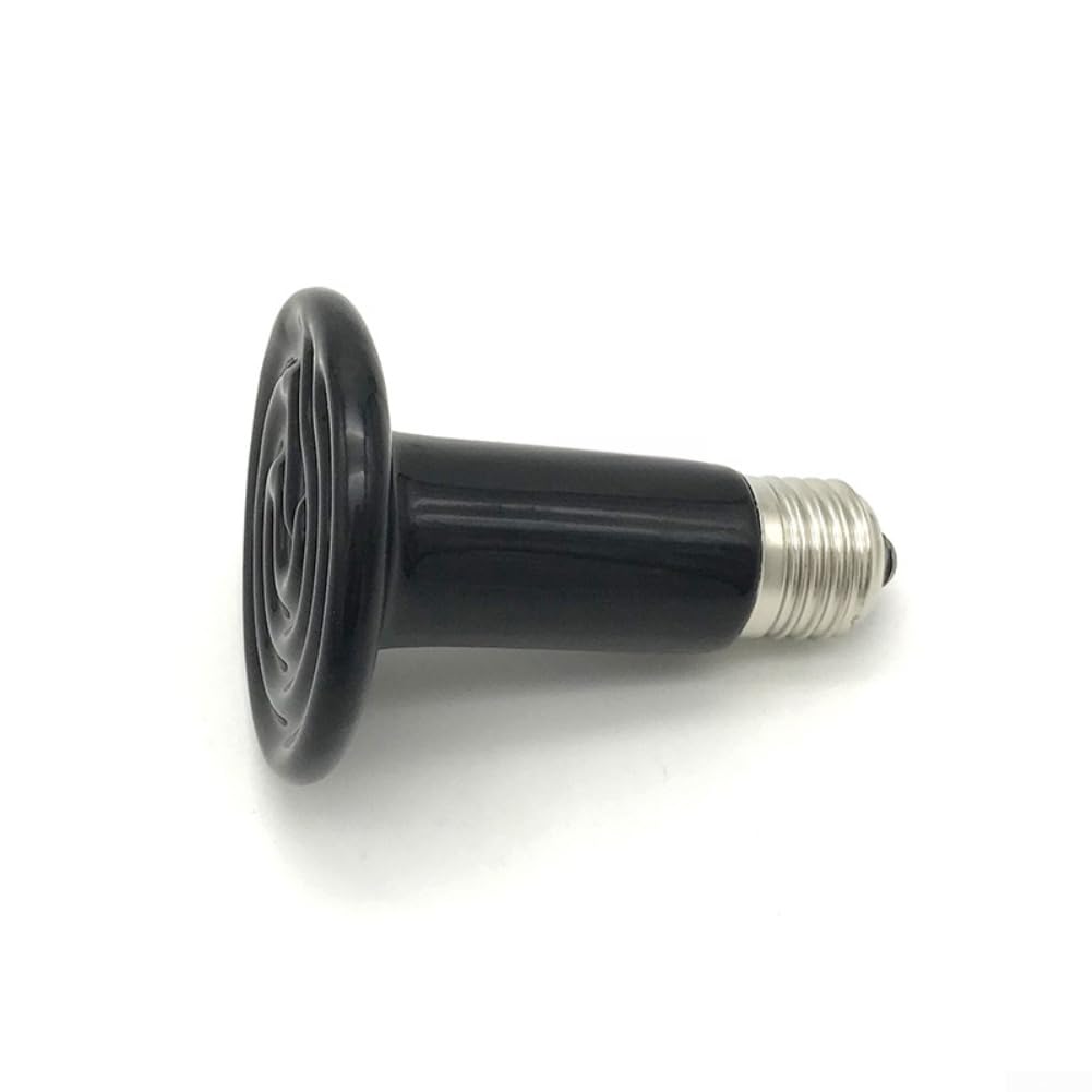 Emisor de calor de cerámica para terrario de reptiles, foco calentador nocturno sin luz para serpiente, lagarto, pollo, anfibio, para calentamiento rápido, construcción de metal segura, negro (150W — view 8