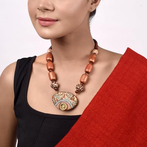 Image of AAKRITI ART CREATIONS Handcrafted Tribal & Boho Ethnic Necklace Collection | Floral, Mandala, Tassel & Dhokra Pendant Designs | Artisan Brass, Wood & Statement Jewelry for Women
