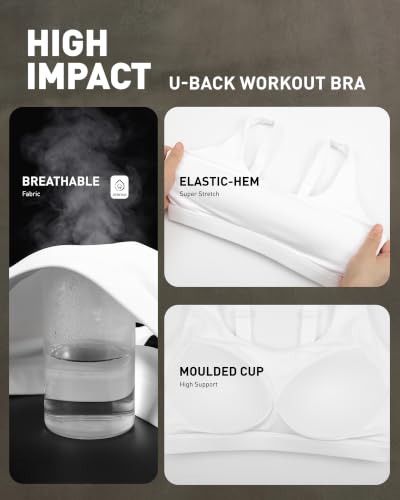 Image of RUNNING GIRL Adjustable Sports Bras for Women High Support,Full Coverage Molded Cup Sports Bra High Impact Workout Gym
