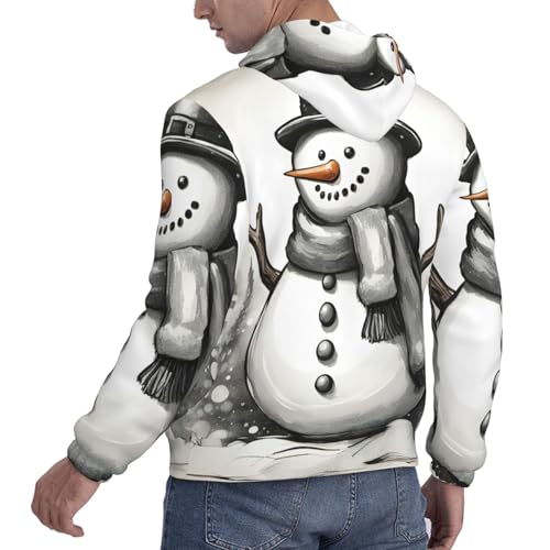 Sweat à capuche bonhomme de neige de Noël homme esprit de fête doux - 6