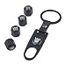 INCART Universal Steel (4pcs) Car Tire Valve Stem Air Caps Cover + (1pcs) Keychain Transformers Decepticons Fashion Black