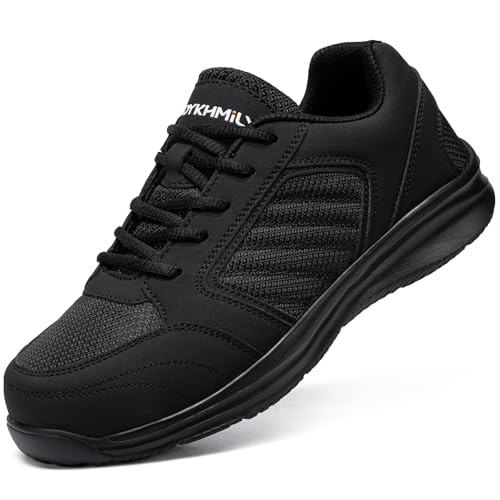 DYKHMILY Zapatos de Seguridad para Hombre Zapatillas de Seguridad Ligeros Protección contra destrozos Transpirabilidad Resistente a Las Perforaciones Comodidad Calzado de Seguridad(Negro Mode,44EU)