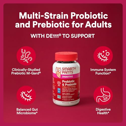 SmartyPants Adult 6 Billion CFU Probiotic & Prebiotic Gummies, 60 Ct - image 2