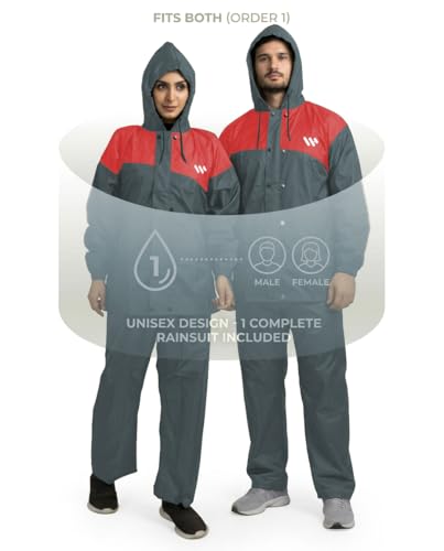 Image of Ranger Unisex 1 Set Rain Suit with Hooded Jacket & Trouser | TPU Coated Bike Riding Wear with Seam Sealed Protection