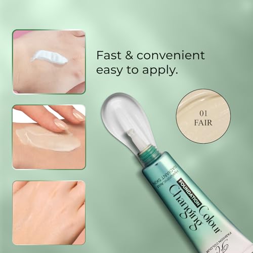 Image of Fashion Colour Color Changing Foundation | Infused With Hyaluronic Acid | Radiant Skin | Flawless Color Changing Foundation With Satin Finish, Makeup Base (FAIR, 40g)