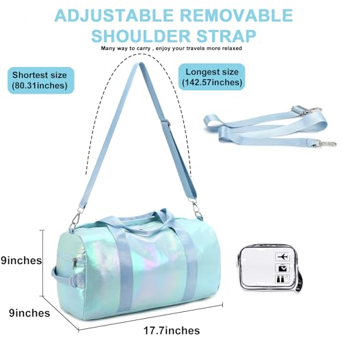 BLUBOON Duffle Bag Girls Kids Cute Gym Bag with Shoes Compartment & Wet Separation Waterproof Sports Overnight Travel Bag - Image 4