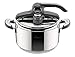 Lagostina Novia Vitamin Lagoeasy'UP Pentola a Pressione 5 L in Acciaio Inox 18/10 Ø 22 cm, Pentola Induzione e Gas, Coperchio con Apertura Facilitata, Inclusi Cestello, Ecodose e Ricettario