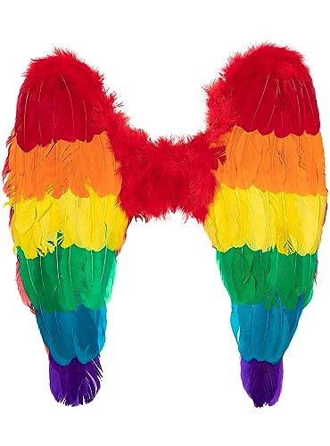 Funidelia | Flügel mit Regenbogenfarben für Herren und Damen Christopher Street Day (CSD), Gay Pride, Regenbogen, Bunt - Zubehör für Erwachsene, Zubehör für Kostüm - Bunt