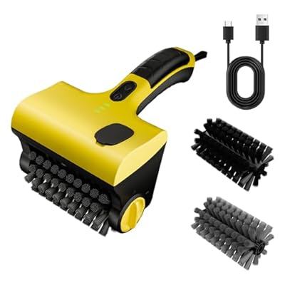 2 in 1 Electric Grill Brush, Rechargeable Barbecue Grill Cleaner with 2 Brush Heads, 360° Rotating Cleaning Brush Grill Accessories