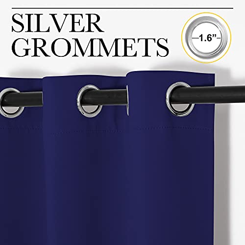 Image of NICETOWN Navy Blue Blackout Curtains 40 inches Length for Kitchen, 2 Panels, 29 inch Wide, Thermal Insulated Decoration Drapes for Small Window