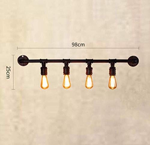 Applique murale industrielle vintage conduite d'eau luminaire métal loft 4 têtes