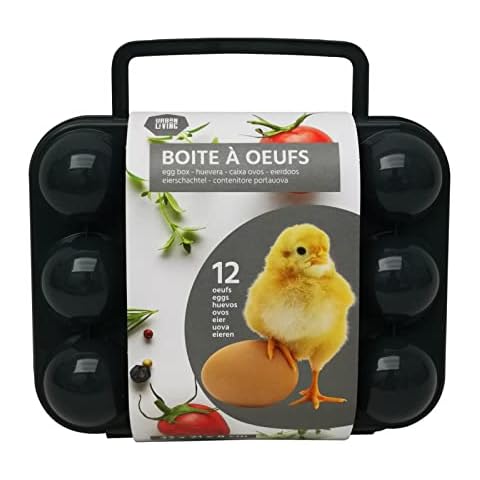 Portable 12 Grid Egg Carrier with Handle Cover