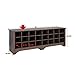 Prepac 24 Pair Shoe Cabinet, Entryway Bench, Mud Room Organization and Storage Bench with 24 Shoe Cubbies, Brown, 15.5