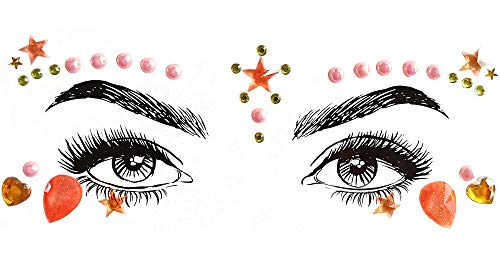 Shineyes 6 Pcs Music Festival Face Jewels, Rhinestone Rave Face Gems Glitter,Crystal Birthday Party Festival Face Sticker, Eyes Face Body Temporary Tattoos For Festival Party #TOP3