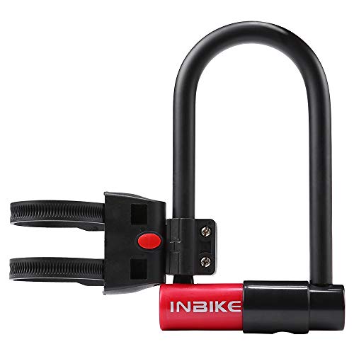 KKmoon Trava de bicicleta para serviços pesados ​​para bicicleta em U Trava de segurança com suporte