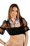  Edelnice Trachtenmode Sexy Dirndlbluse schwarz mit Häkelspitze Gr. 32