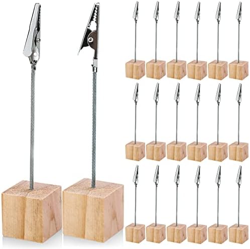 5 Stück Foto Halter Mit Klammer - Kiefernholz Fotohalter Für Tischkarten & Fotos