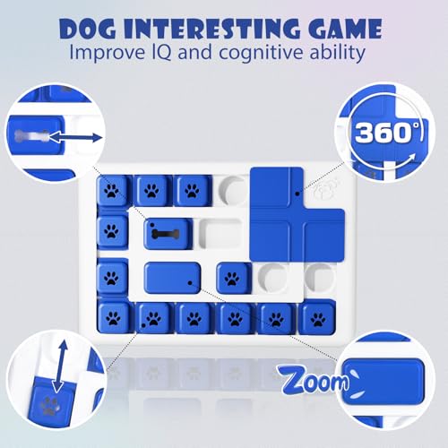 Hundespielzeug Intelligenz, gegen Langeweile mit Quietschgeräuschen, Leckerli-Spielzeug, Intelligenzspielzeug für Hunde, IQ-Training, waschbar, Hunde Intelligenzspielzeug für jede Größe, Blau