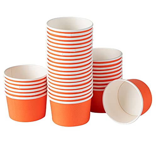 Image of Coppetta 3-Ounce Dessert Cups, 200 Disposable Ice Cream Cups - Lids Sold Separately, Durable, Orange Paper Frozen Yogurt Bowls, For Hot And Cold Foods, Perfect For Gelato Or Mousse - Restaurantware