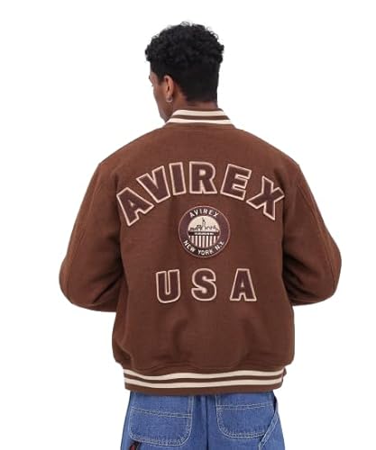 [アヴィレックス] WOOL MOSSA VARSITY JACKET ウールモッサ バーシティ ジャケット メンズ XL 050 ブラウン 783-4252026 - Avirex - 商品画像